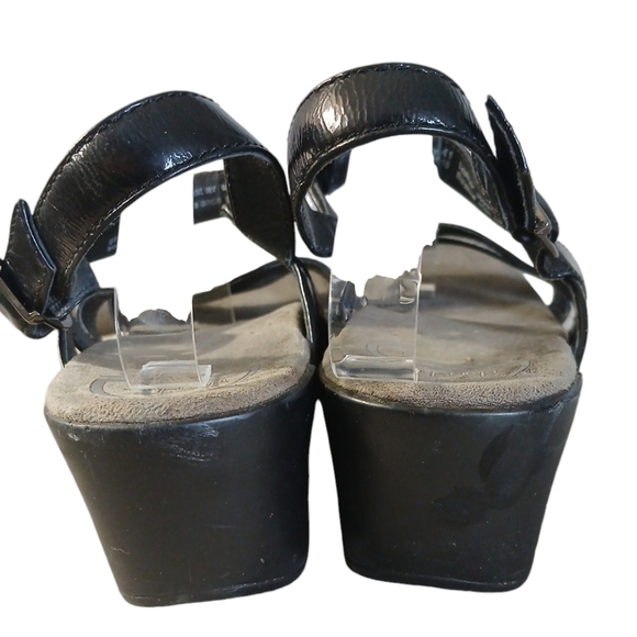 Dansko Surraya Leather Black Platform Ankle Strap Sandals Women's size 10 - Picture 6 of 11